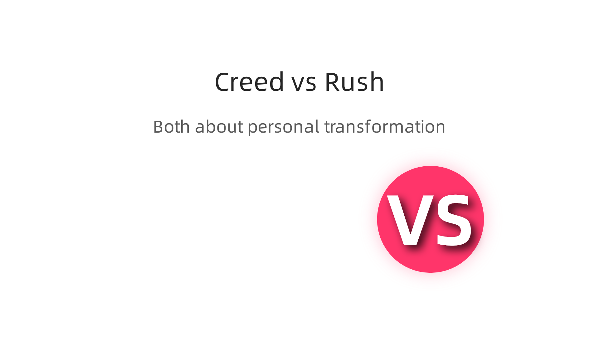 An infographic comparing the distinct storytelling approaches of the 'Creed' series (emotional intimacy) and the 'Rush' movie (kinetic energy).