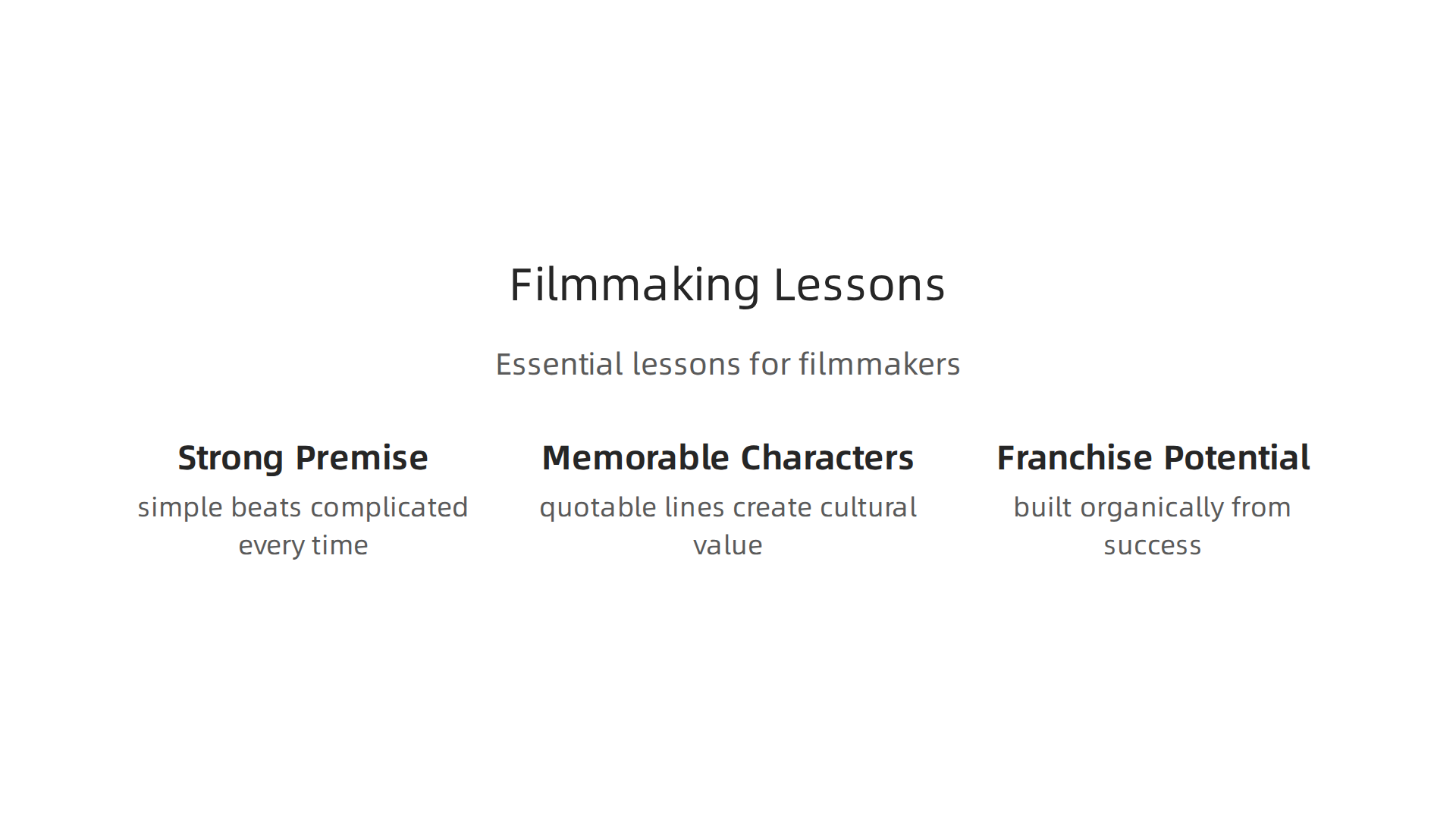 Essential lessons for filmmakers drawn from the unexpected success of Taken, Dodgeball, and Baywatch.